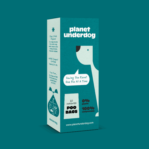 60 Planet Underdog Compostable Dog Poop Bags - Green Box