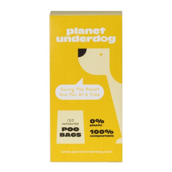 120 Planet Underdog Compostable Dog Poop Bags - Yellow Box - Image 2