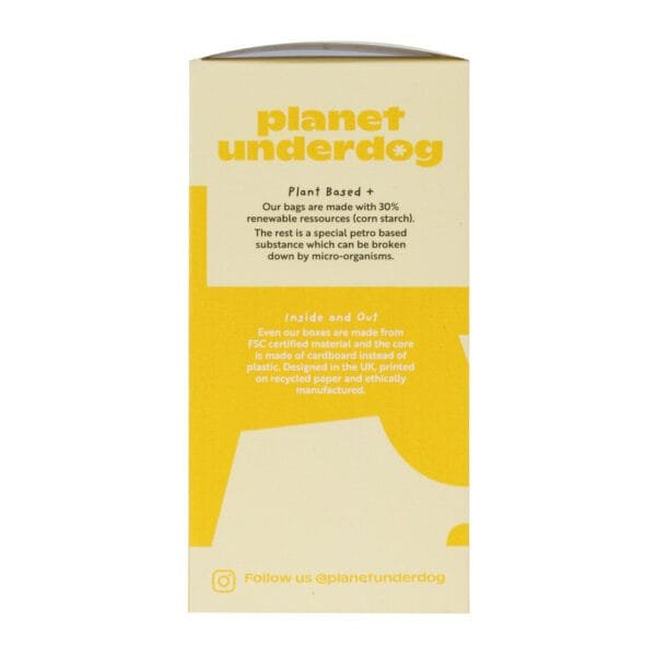 120 Planet Underdog Compostable Dog Poop Bags - Yellow Box - Image 3