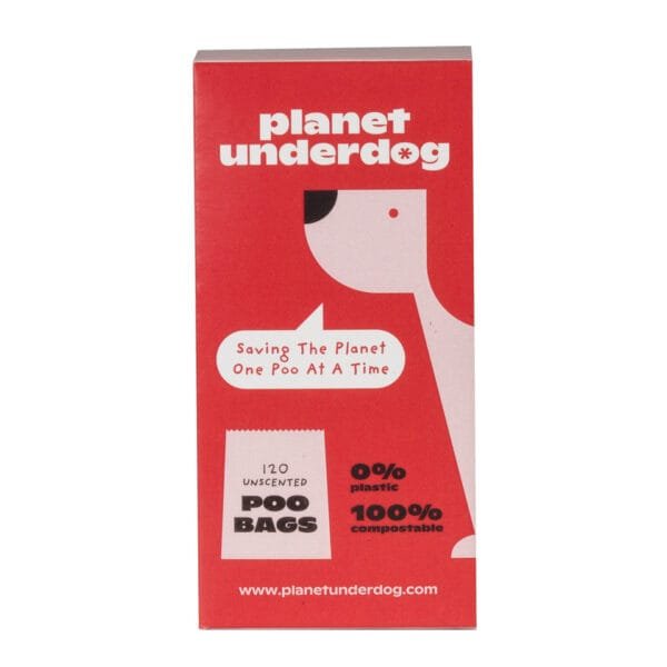 120 Planet Underdog Compostable Dog Poop Bags - Red Box - Image 2