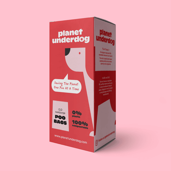 120 Planet Underdog Compostable Dog Poop Bags - Red Box